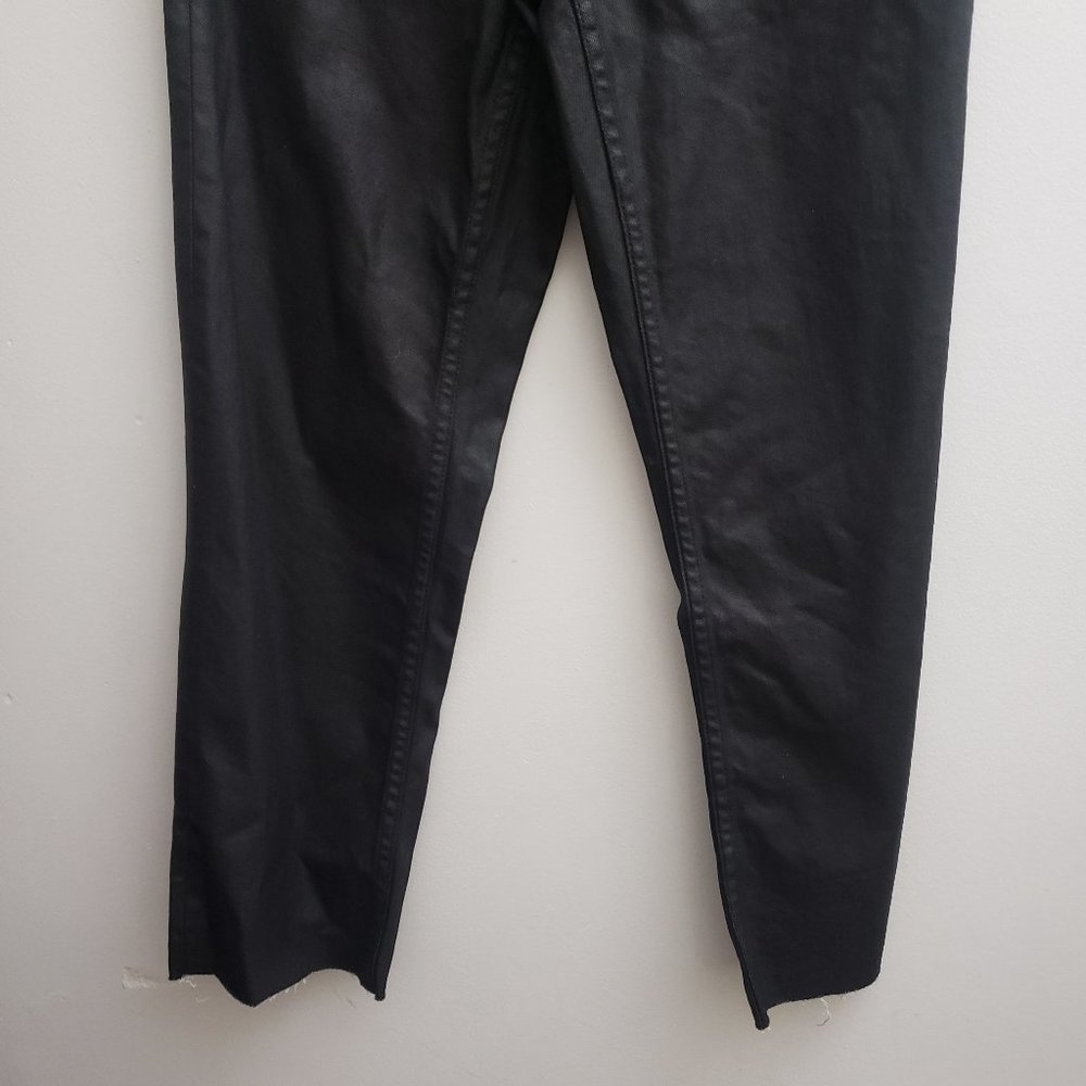Topshop High Waist Straight Leg Black Coat 26x32 - Picture 3 of 7